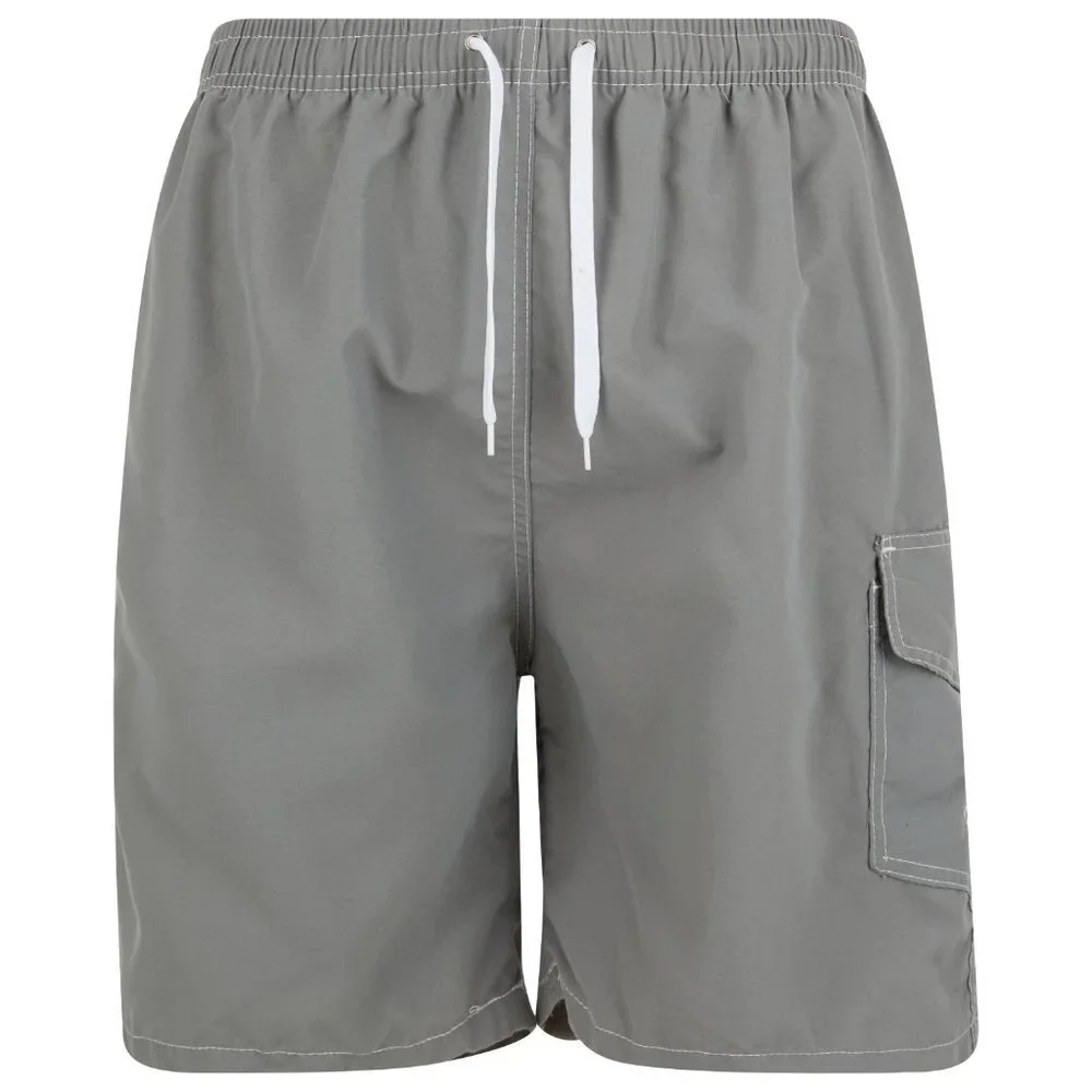 Men Swim Shorts, Swimming Trunks, 3 Pocket Cargo Swimwear, Olive